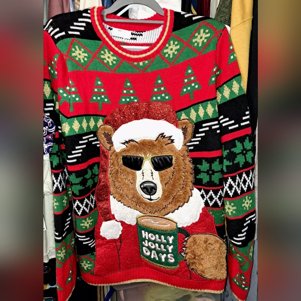 Holiday Time Bear Christmas Sweater - UNISEX